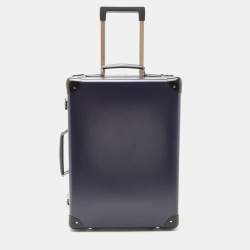 Globe-Trotter Navy Blue Fibreboard 2 Wheels Carry-On Suitcase 50