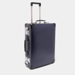 Globe-Trotter Navy Blue Fibreboard 2 Wheels Carry-On Suitcase 55