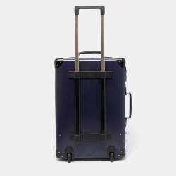Globe-Trotter Navy Blue Fibreboard 2 Wheels Carry-On Suitcase 55