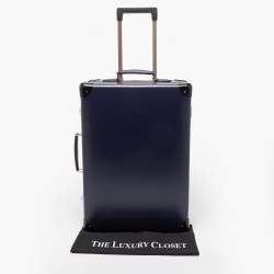 Globe-Trotter Navy Blue Fibreboard 2 Wheels Carry-On Suitcase 55