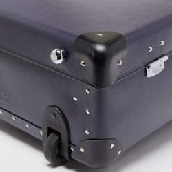Globe-Trotter Navy Blue Fibreboard 2 Wheels Carry-On Suitcase 55
