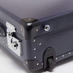 Globe-Trotter Navy Blue Fibreboard 2 Wheels Carry-On Suitcase 55