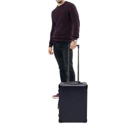 Globe-Trotter Navy Blue Fibreboard 2 Wheels Carry-On Suitcase 55