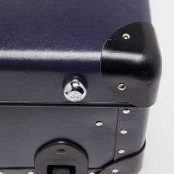 Pre Owned Globe-Trotter Navy Blue Fibreboard 2 Wheels Carry-On Suitcase 55