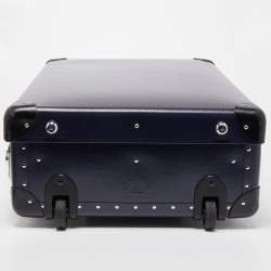 Pre Owned Globe-Trotter Navy Blue Fibreboard 2 Wheels Carry-On Suitcase 55