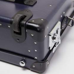 Pre Owned Globe-Trotter Navy Blue Fibreboard 2 Wheels Carry-On Suitcase 55