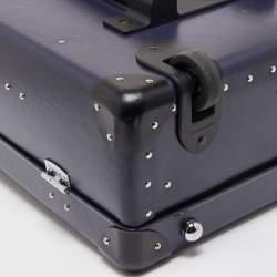 Pre Owned Globe-Trotter Navy Blue Fibreboard 2 Wheels Carry-On Suitcase 55