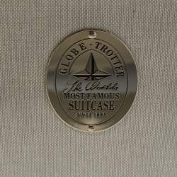 Pre Owned Globe-Trotter Navy Blue Fibreboard 2 Wheels Carry-On Suitcase 55