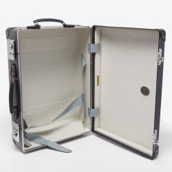 Pre Owned Globe-Trotter Navy Blue Fibreboard 2 Wheels Carry-On Suitcase 55