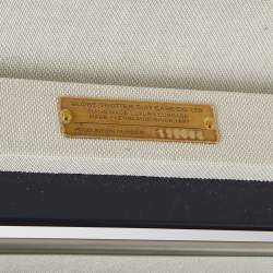 Pre Owned Globe-Trotter Navy Blue Fibreboard 2 Wheels Carry-On Suitcase 55