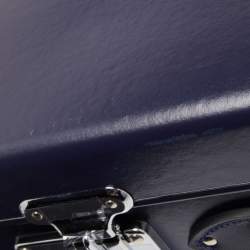 Pre Owned Globe-Trotter Navy Blue Fibreboard 2 Wheels Carry-On Suitcase 55