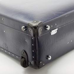 Globe-Trotter Navy Blue Fibreboard Large 2 Wheels Check-In Suitcase 