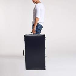 Globe-Trotter Navy Blue Fibreboard Large 2 Wheels Check-In Suitcase 