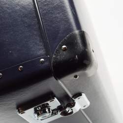 Globe-Trotter Navy Blue Fibreboard Large 2 Wheels Check-In Suitcase 