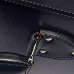 Globe-Trotter Navy Blue Fibreboard Large 2 Wheels Check-In Suitcase 