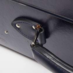 Globe-Trotter Navy Blue Fibreboard Large 2 Wheels Check-In Suitcase 