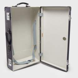 Globe-Trotter Navy Blue Fibreboard Large 2 Wheels Check-In Suitcase 