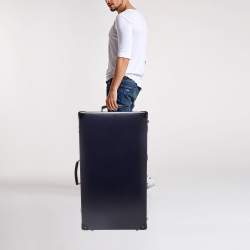 Globe-Trotter Navy Blue Fibreboard Large 2 Wheels Check-In Suitcase 