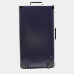 Globe-Trotter Navy Blue Fibreboard Large 2 Wheels Check-In Suitcase 