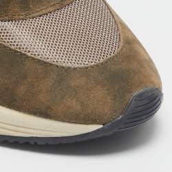 Golden Goose Green/Beige Suede and Mesh Running Sneakers Size 43