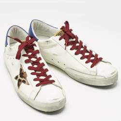 Pre Owned Golden Goose Multicolor Leather Super Star Sneakers Size 45