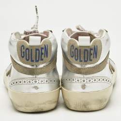 Pre Owned Golden Goose Silver Leather Mid Star Sneakers Size 41