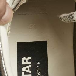 Pre Owned Golden Goose Silver Leather Mid Star Sneakers Size 41