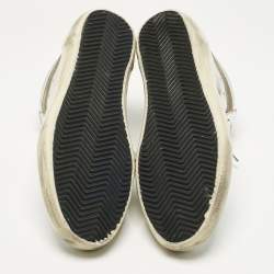 Pre Owned Golden Goose Silver Leather Mid Star Sneakers Size 41