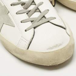 Pre Owned Golden Goose White Leather Super Star Sneakers Size 41