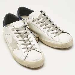 Pre Owned Golden Goose White Leather Super Star Sneakers Size 41