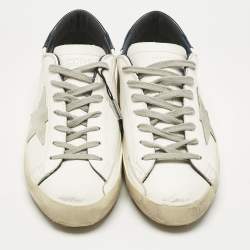 Pre Owned Golden Goose White Leather Super Star Sneakers Size 41