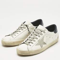 Pre Owned Golden Goose White Leather Super Star Sneakers Size 41
