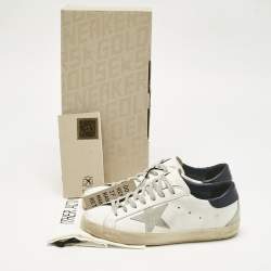 Pre Owned Golden Goose White Leather Super Star Sneakers Size 41