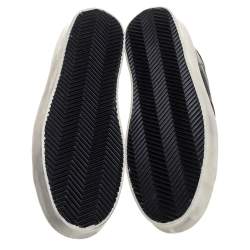 Pre Owned Golden Goose Black/Gold Leather Hi Star Low Top Sneakers Size 41