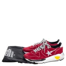 Pre Owned Golden Goose Red Suede Chunky Low Top Sneakers Size 41