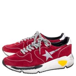 Pre Owned Golden Goose Red Suede Chunky Low Top Sneakers Size 41