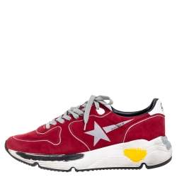 Pre Owned Golden Goose Red Suede Chunky Low Top Sneakers Size 41
