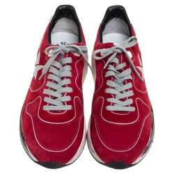 Pre Owned Golden Goose Red Suede Chunky Low Top Sneakers Size 41