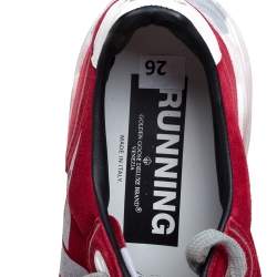 Pre Owned Golden Goose Red Suede Chunky Low Top Sneakers Size 41