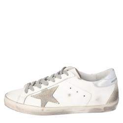 Pre Owned Golden Goose White Superstar Sneakers Size 42