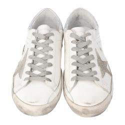 Pre Owned Golden Goose White Superstar Sneakers Size 42