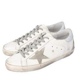Pre Owned Golden Goose White Superstar Sneakers Size 42