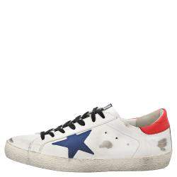 Pre Owned Golden Goose White/Red/Blue Superstar low-top sneakers Size EU 43