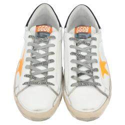 Pre Owned Golden Goose White/Yellow Superstar low-top sneakers Size EU 42