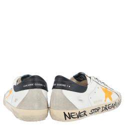 Pre Owned Golden Goose White/Yellow Superstar low-top sneakers Size EU 43