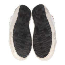 Pre Owned Golden Goose White/Red Superstar Classic Sneakers Size EU 43