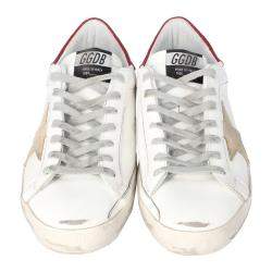 Pre Owned Golden Goose White/Red Superstar Classic Sneakers Size EU 43