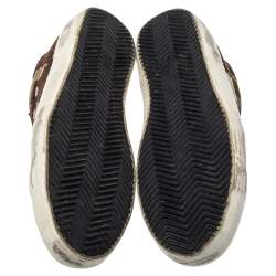 Pre Owned Golden Goose Camouflage Canvas and Suede Superstar Sneakers Size 43