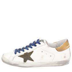 Pre Owned Golden Goose Multicolor Leather Superstar Sneakers EU 44