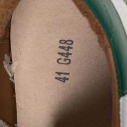 Pre Owned Golden Goose Green Leather Superstar Low Top Sneakers 41